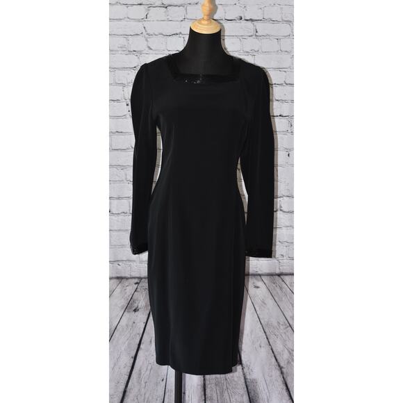 d'ore by DELLA ROUFOGALI Beaded Cocktail Evening Long Sleeve Sheath Dress Size 6 - Picture 7 of 8